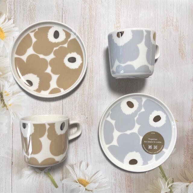 marimekko アイシーグレー　ゴールド　マグ\u0026プレート　セット