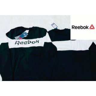 リーボック(Reebok)の『匿名配送』メンズ　新品‼️リーボック　Reebok トレーナー　黒　サイズO(Tシャツ/カットソー(七分/長袖))