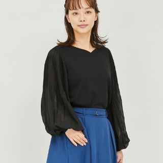 アクシーズファム(axes femme)のタグ付き♪ axes femme プリーツスリーブトップス☆新品(カットソー(長袖/七分))