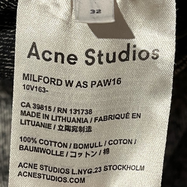 milford workパンツ acne studios アグネストゥディオズ