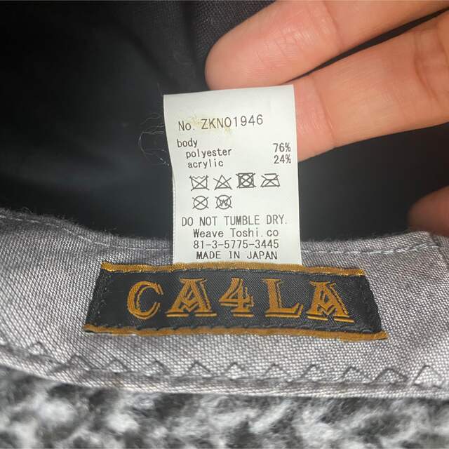 CA4LA(カシラ)のCA4LA　ベレー帽　ブラック × グレー × ホワイト　カシラ　帽子　ボア レディースの帽子(ハンチング/ベレー帽)の商品写真