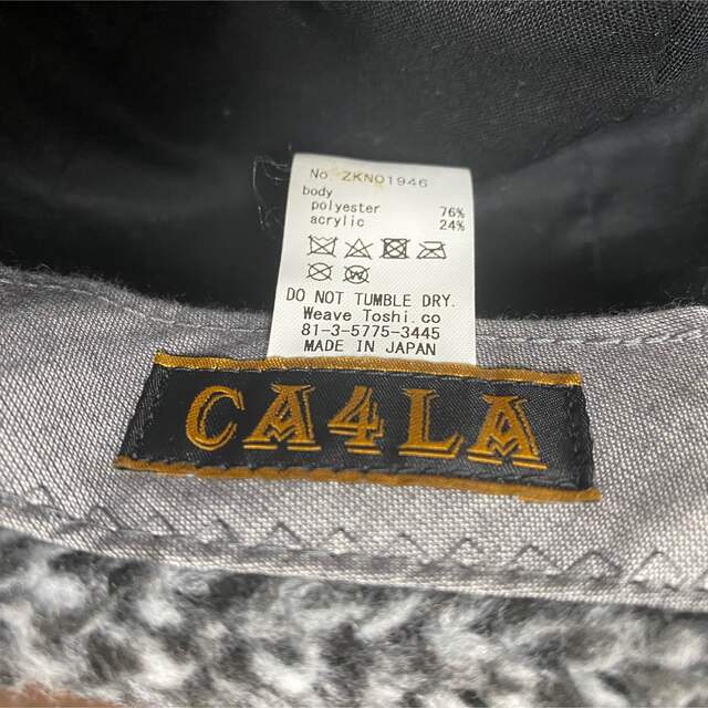 CA4LA(カシラ)のCA4LA　ベレー帽　ブラック × グレー × ホワイト　カシラ　帽子　ボア レディースの帽子(ハンチング/ベレー帽)の商品写真