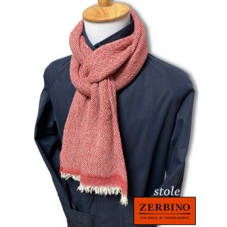 【美品】ZERBINO／ザービノ／ストール／イタリア製／レッドベース(ストール)