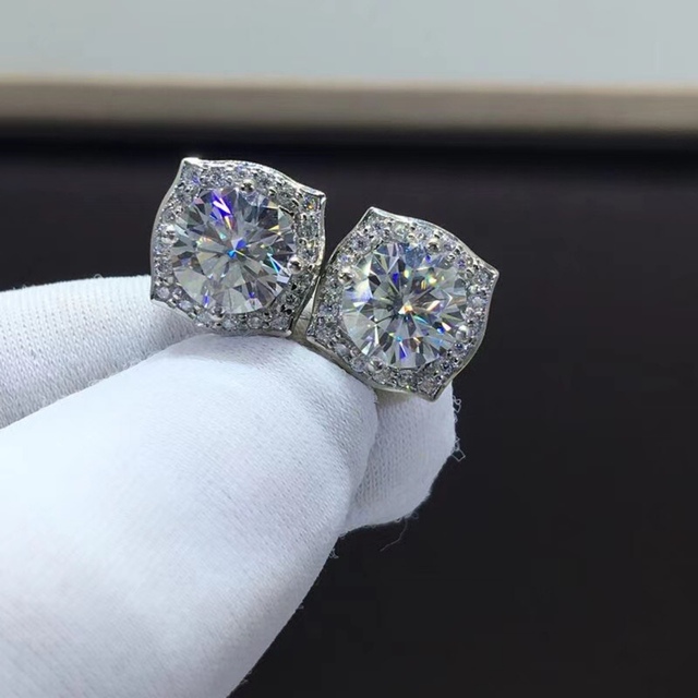 newデザイン】ゴージャス モアサナイト ピアス K18WG - electrabd.com