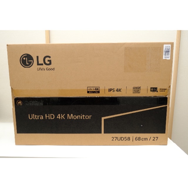 美品 LG Ultra HD 4K　27インチモニター 27UD58 動作確認済PC/タブレット