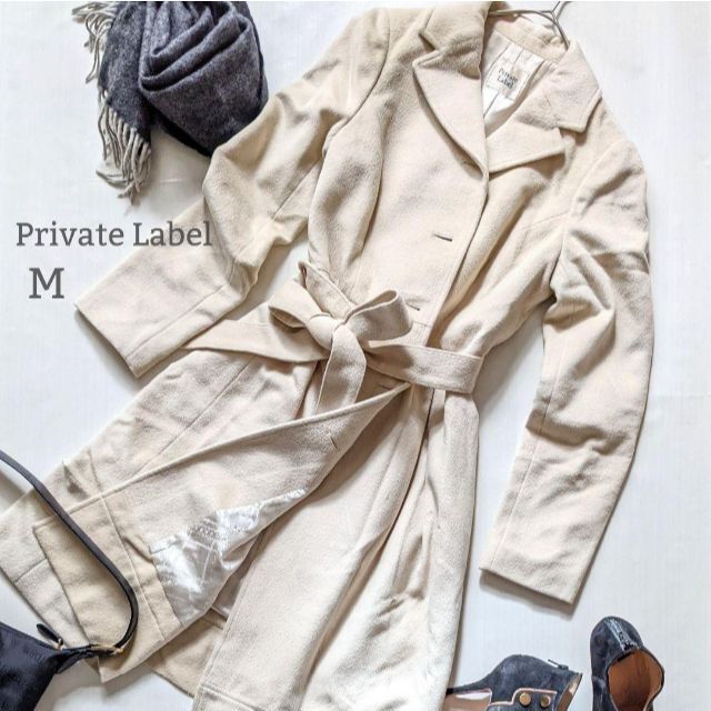 PRIVATE LABEL(プライベートレーベル)のプライベートレーベル✾アンゴラ混ロングコートM チェスターコート 上品♡きれいめ レディースのジャケット/アウター(ロングコート)の商品写真