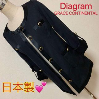 グレースコンチネンタル(GRACE CONTINENTAL)の【匿名配送】Diagram GRACE CONTINENTALオシャレジャケット(ノーカラージャケット)