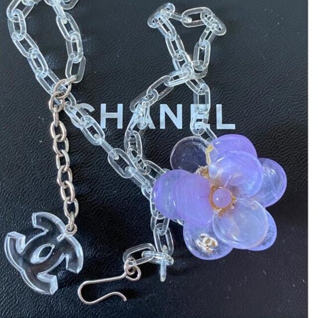 ネックレス特価【レア】CHANEL シャネル　パープルカメリア　ネックレス