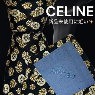celine - 【高級ネクタイ✨極美品✨】CELINE ボタン柄 ネイビー系