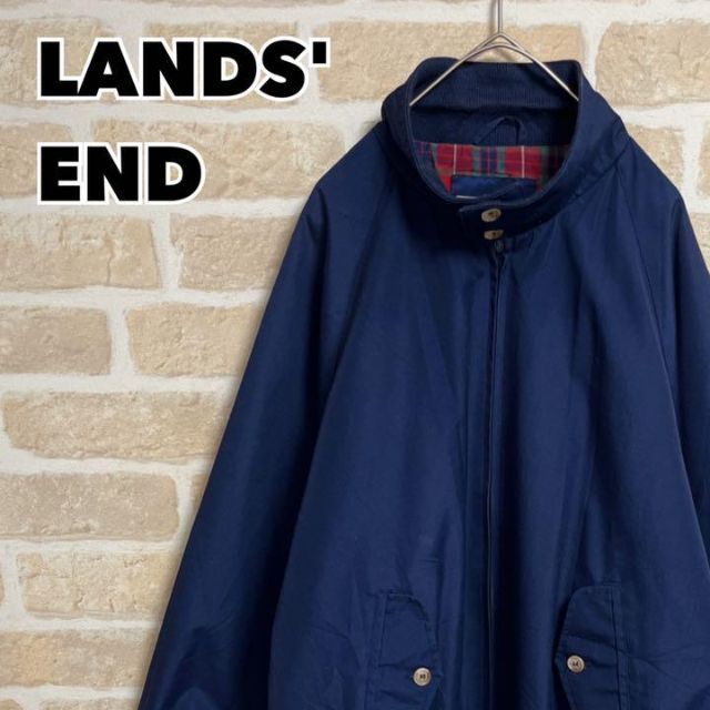90s】 LANDS' END ランズエンド ハリントンジャケット ネイビー