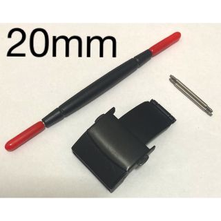 未使用 20mm ブラック Dバックル フォールディングバックル(その他)