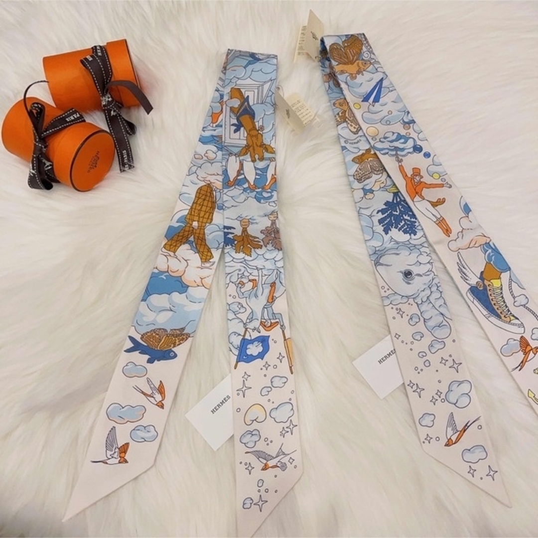 Hermes - 【新品未使用】ツイリー 2本セット エルメス ツイリー 私の雲