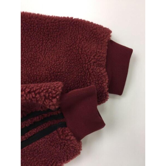 新品OT(XL)adidas ボア フリースジャケット ロングコート ワイン