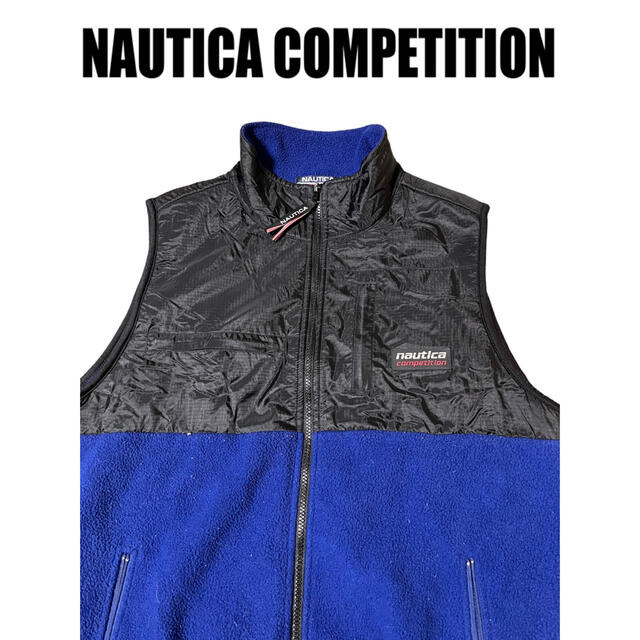 NAUTICA COMPETITION ナイロンフリース切替ベスト　90s