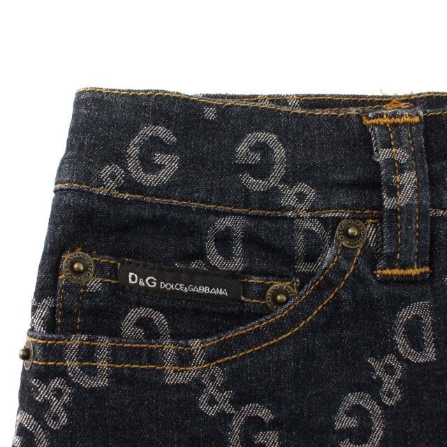 D&G(ディーアンドジー)のドルチェ&ガッバーナ D&G デニムスカート タイト ロゴ 24/38 紺 レディースのスカート(ひざ丈スカート)の商品写真