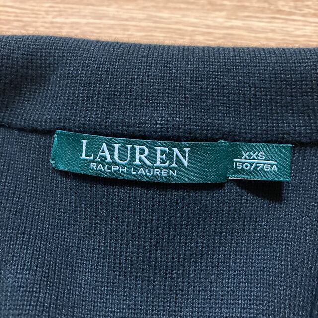 Ralph Lauren(ラルフローレン)のLAUREN ラルフ ローレン ニット ブレザー 黒 エンブレム ジャケット レディースのジャケット/アウター(テーラードジャケット)の商品写真