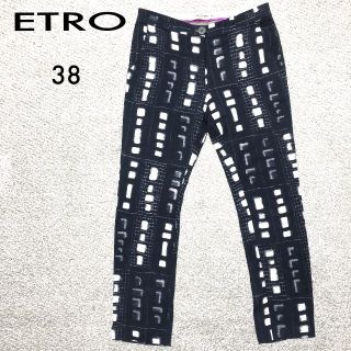 エトロ(ETRO)のエトロ ストレッチパンツ 38/ETRO 総柄 テーパード レーヨン 薄手(カジュアルパンツ)