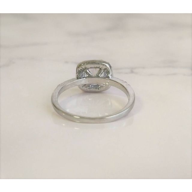 スクエアリング シルバー 10.5号 おしゃれ 普段使い 指輪 CZダイヤ レディースのアクセサリー(リング(指輪))の商品写真