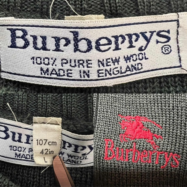 BURBERRY(バーバリー)のイングランド製　バーバリーズ　エルボーパッチ クルーネックニット　メンズ L メンズのトップス(ニット/セーター)の商品写真
