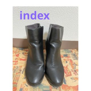 インデックス(INDEX)のindex ブーツ　ショート　ブラック(ブーツ)