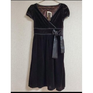 新品　ドレス ワンピース  黒　未使用　ベロア　Mサイズ　9号(ミディアムドレス)
