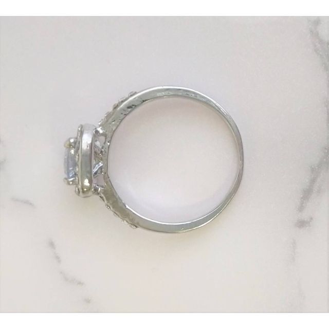 スクエアリング シルバー 21.5号 ジルコニア 普段使い 指輪 CZダイヤ レディースのアクセサリー(リング(指輪))の商品写真