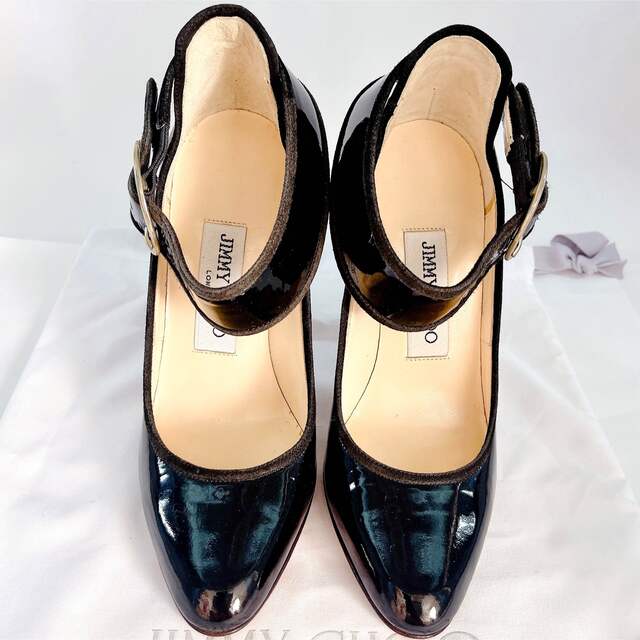 JIMMY CHOO(ジミーチュウ)のジミーチュウ  JIMMY CHOO エナメル　パンプス　ハイヒール　ストラップ レディースの靴/シューズ(ハイヒール/パンプス)の商品写真