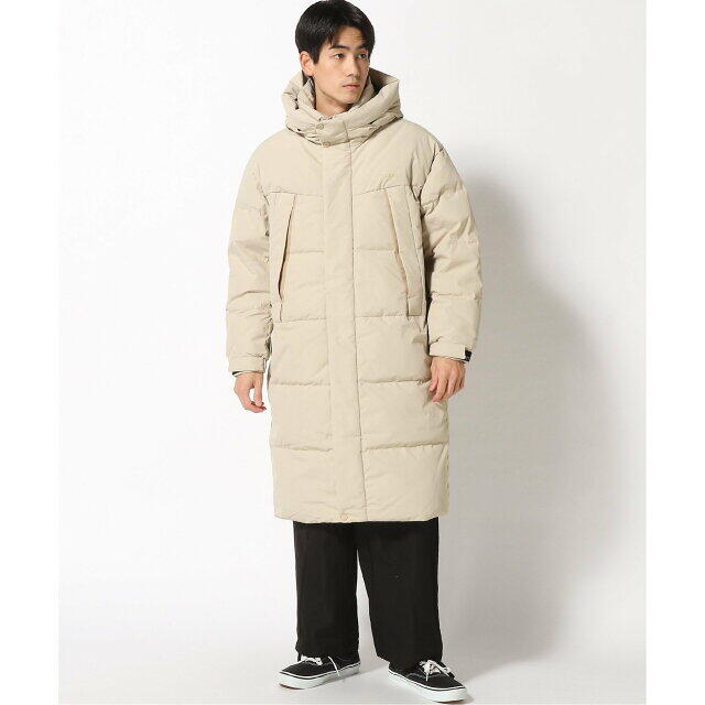 【ベージュ(BEG)】(M)Logo Hooded Long Down Coat