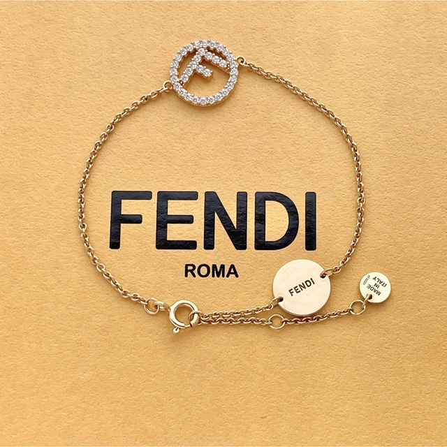 FENDI フェンディ  ブレスレット　バングル　ラインストーン　希少極美品