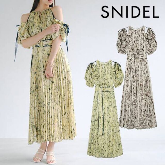 SNIDEL - snidel スナイデル　2WAYボリュームスリーブプリントワンピース