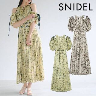 スナイデル(SNIDEL)のsnidel スナイデル　2WAYボリュームスリーブプリントワンピース(ロングワンピース/マキシワンピース)