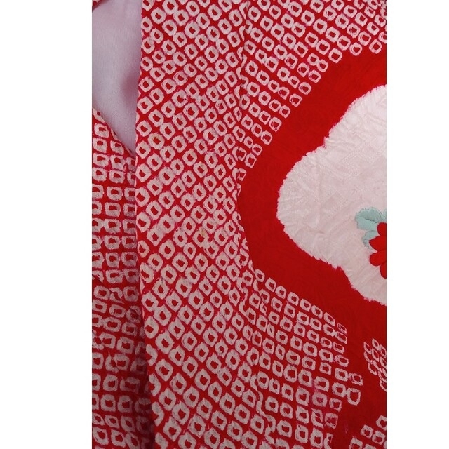 七五三 正絹 着物 総絞り 3歳 長襦袢 日本製 刺繍 花車文 金糸の 七五三 正絹 着物 総絞り 3歳 長襦袢 日本製 刺繍 花車文 金糸の