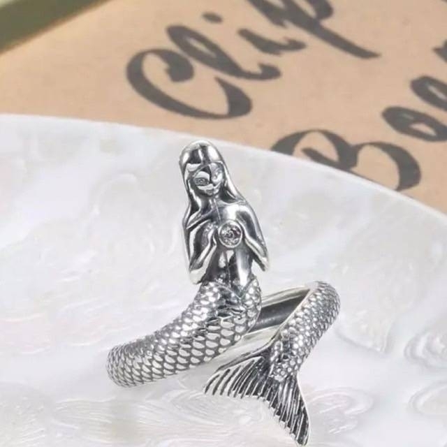 【SALE】リング メンズ シルバー 人魚 シルバー925 指輪 銀色 16号 メンズのアクセサリー(リング(指輪))の商品写真