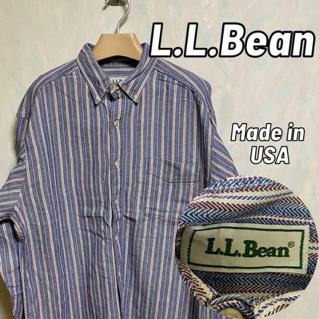 シャツ 【USA製】l.l.bean エルエルビーン シャツ ストライプ 古着 90s