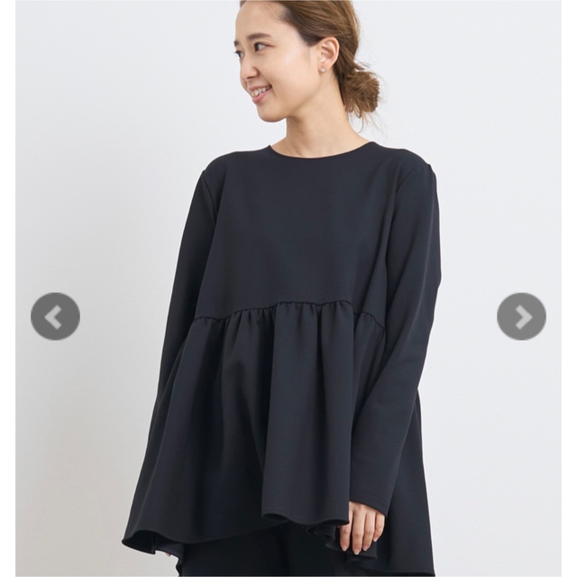 Tシャツ/カットソー(七分/長袖) ソフト裏起毛フリルブラウス【2022AW】