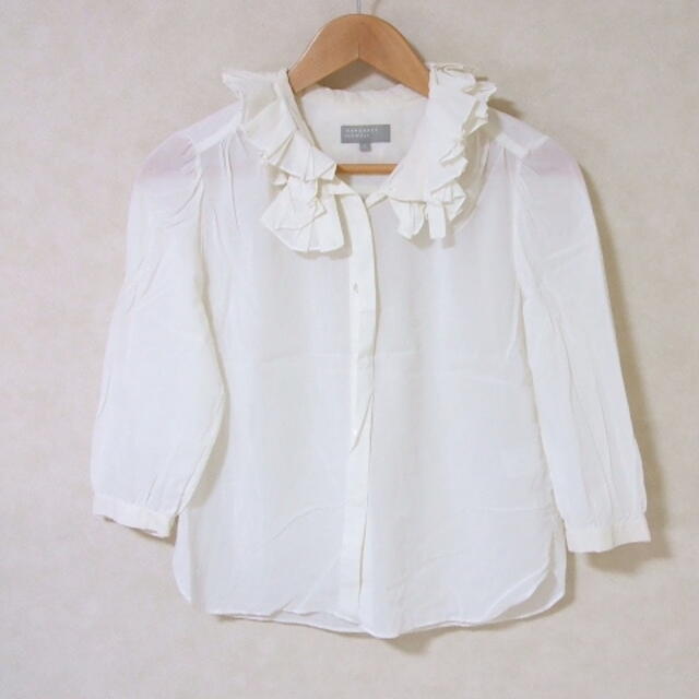 MARGARET HOWELL - MARGARET HOWELL 578-5253001 フリルネック サイズ1 長袖シャツ マーガレットハウエル