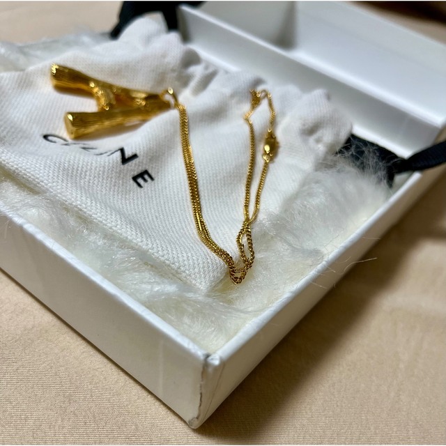セリーヌ イニシャル ネックレス ラージサイズ A 正規品 チェーン付き