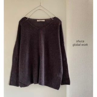 シュカグローバルワーク(shuca GLOBALWORK)のshuca global work＊ニット＊薄手＊重ね着＊dark grey(ニット/セーター)