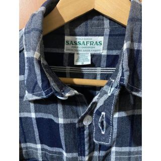 SASSAFRAS - ☆ササフラス ネルシャツ チェックシャツ S ネイビー