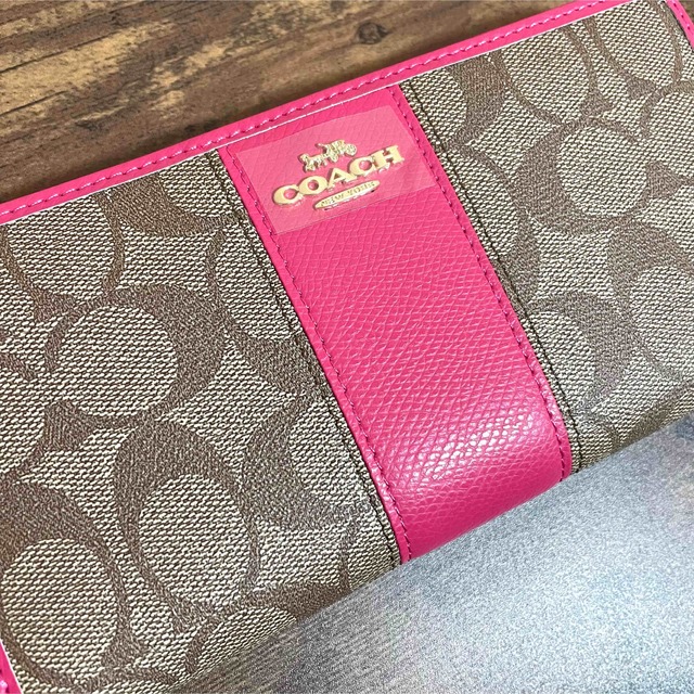 COACH(コーチ)の新品 COACH コーチ 52859 シグネチャー PVC レザー 長財布 レディースのファッション小物(財布)の商品写真