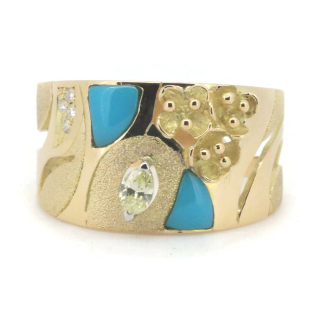 池田啓子 ダイヤモンド ターコイズ リング 24号 0.17ct 0.04ct K18YG