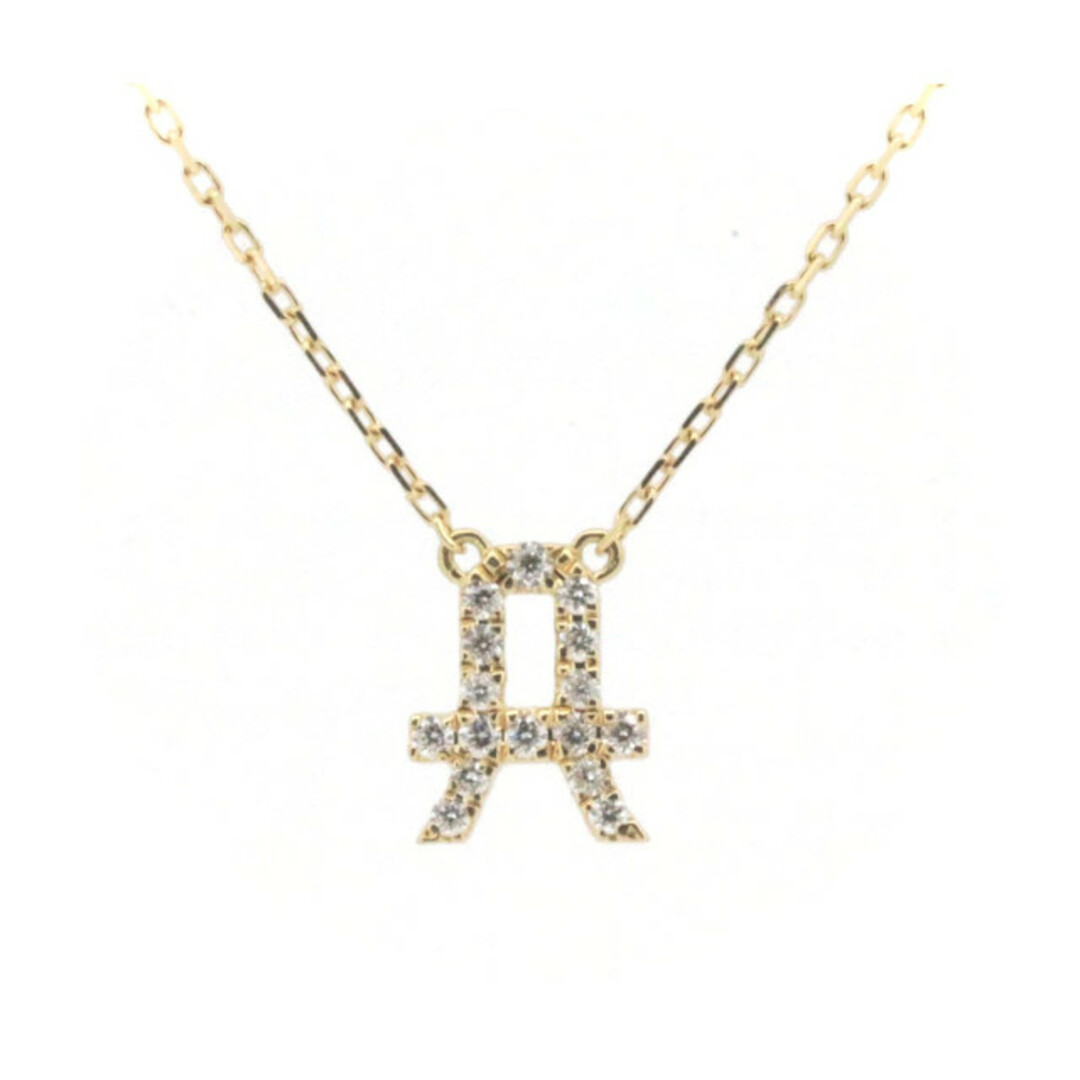 アーカー イニシャルA ダイヤモンド ネックレス 0.07ct K18YG(18金