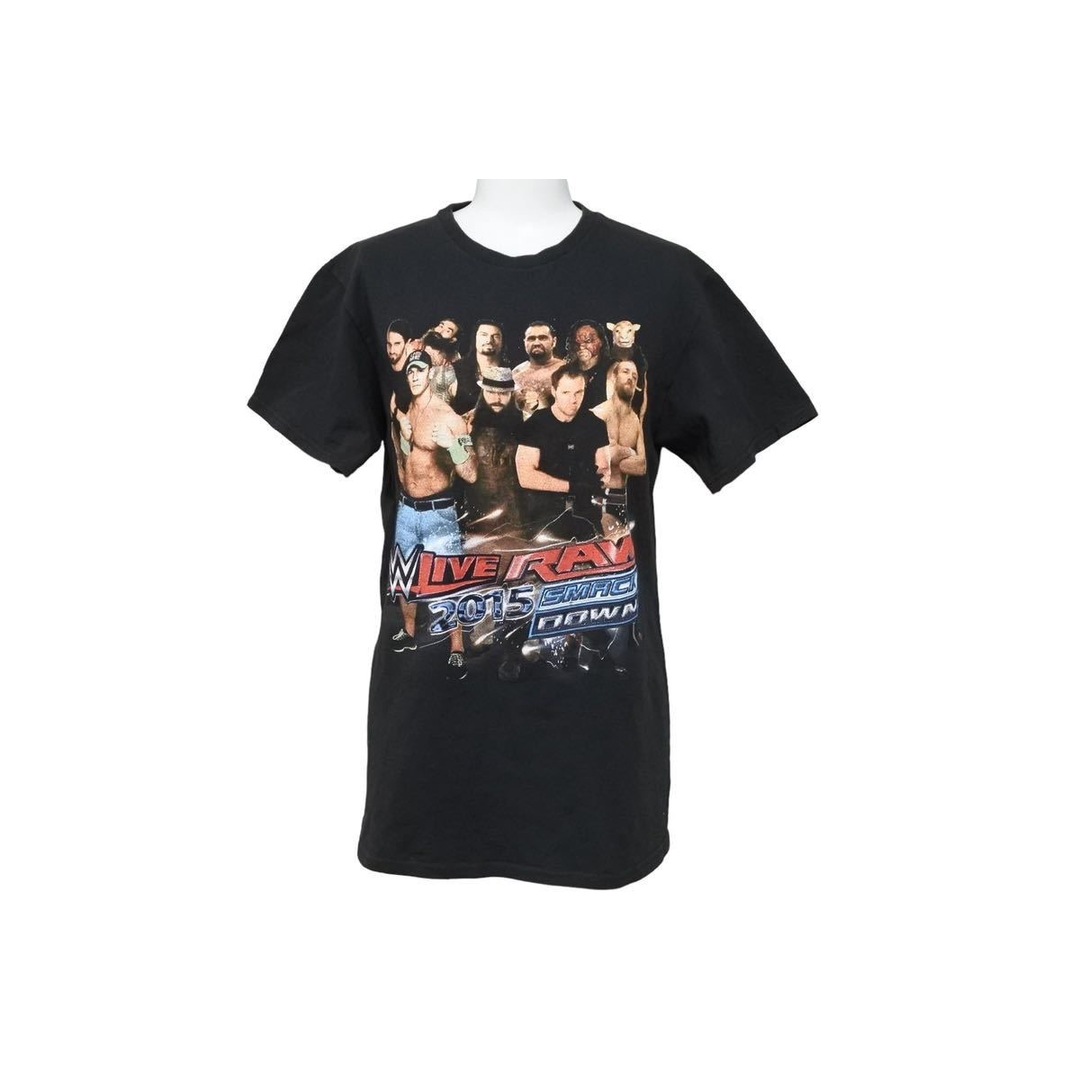 プロレス ヴィンテージ tシャツ live raw 2015  トップス コレクション 格闘技 ブラック コットン 良品  35325