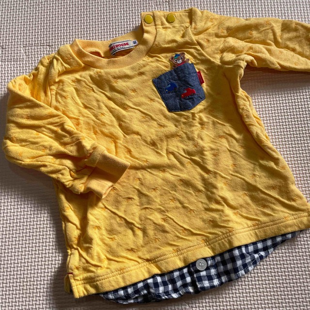 mikihouse(ミキハウス)のミキハウス重ね着風長袖シャツカットソー80サイズ男の子ファミリア キッズ/ベビー/マタニティのベビー服(~85cm)(シャツ/カットソー)の商品写真