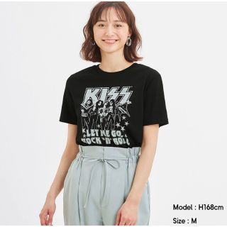 ジーユー(GU)のkiss バンドtシャツ ブラック(Tシャツ(半袖/袖なし))