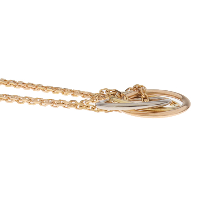 美品)カルティエ CARTIER トリニティ ピアス 3連 3カラー 青 K18 美品)カルティエ CARTIER トリニティ ピアス 3連 3カラー 青 K18