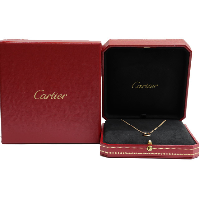 （美品）カルティエ CARTIER スィートトリニティネックレス 3連 3カラー B7218200 K18 PG × WG × YG 保証書 8722