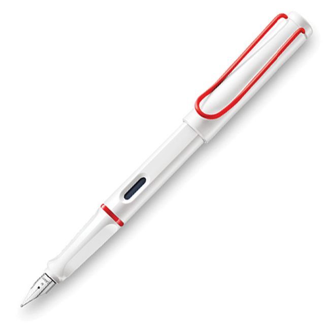 LAMY(ラミー)のLAMY ラミー サファリ 万年筆 ホワイト レッドクリップ F：細字 インテリア/住まい/日用品の文房具(ペン/マーカー)の商品写真