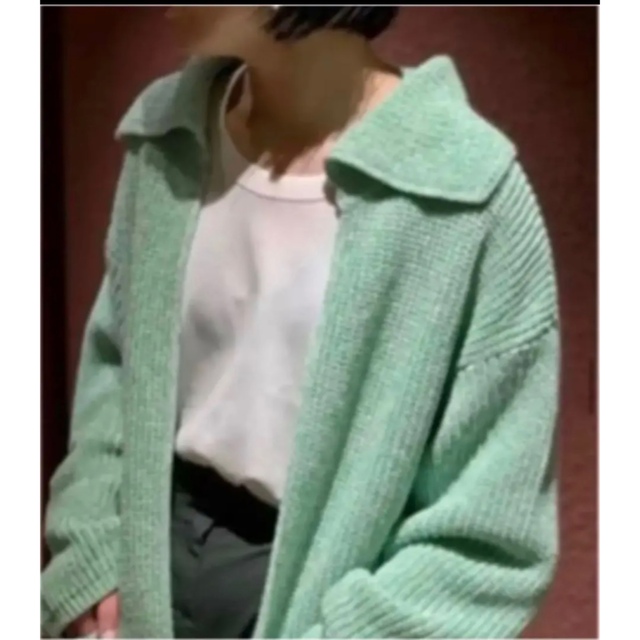 <6(ROKU)>COTON MOKU CARDIGAN ライム - 1