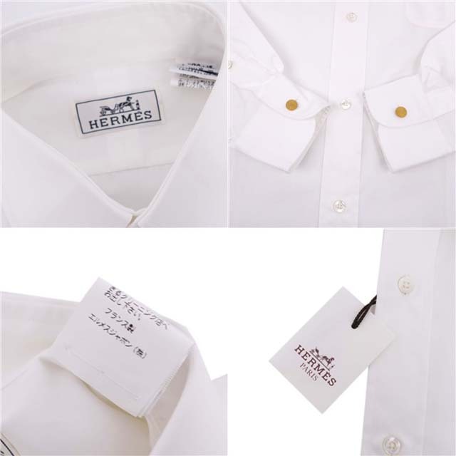 極美品 エルメス HERMES シャツ ロングスリーブ セリエボタン 極美品 エルメス HERMES シャツ ロングスリーブ セリエボタン